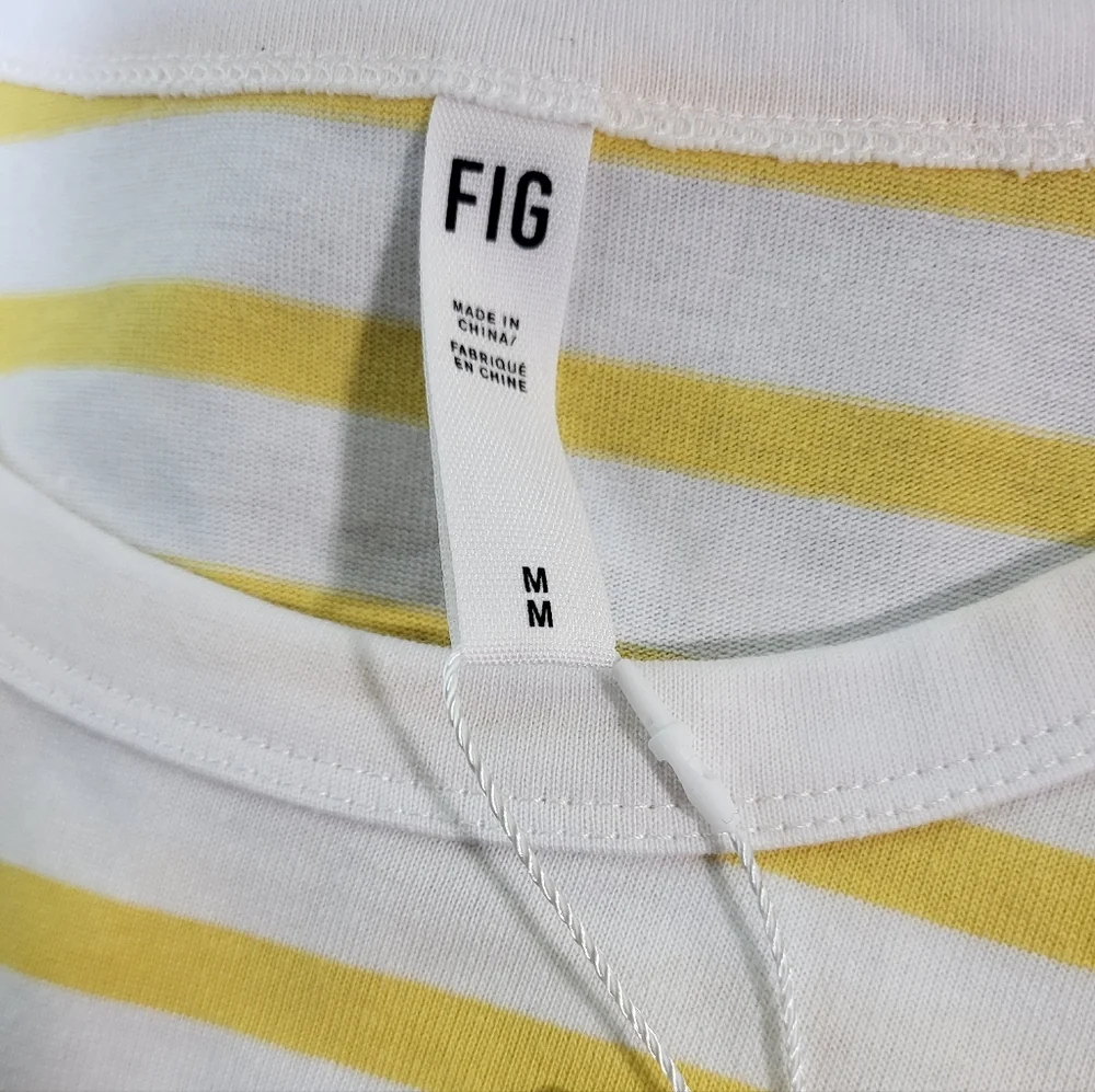 NWT Fig Newport Sleeveless Top - White & Yellow Stripped - Picture 6 of 7
